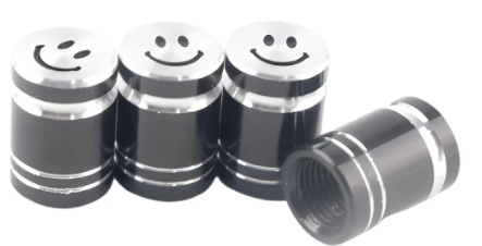 Car modification parts - SAVC-11 - Happy face aluminum valve cap